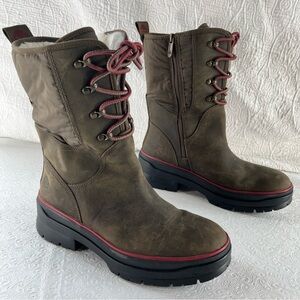 Timberland Malynn Waterproof Cold Weather Leather Boots Women 9.5 Chunky Zip Up